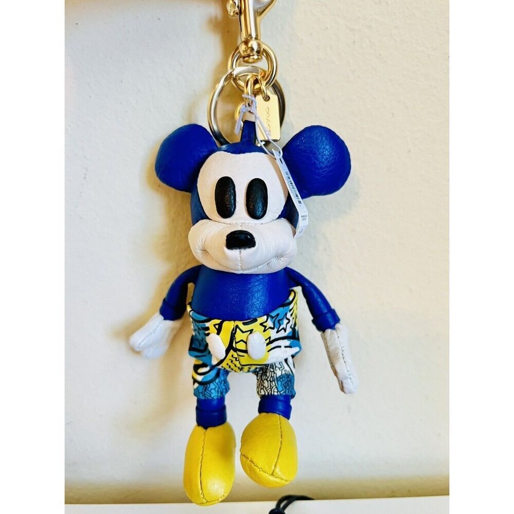 NWT COACH Disney Mickey Mouse X Keith Haring Collectible Bag Charm Purse Fob Key